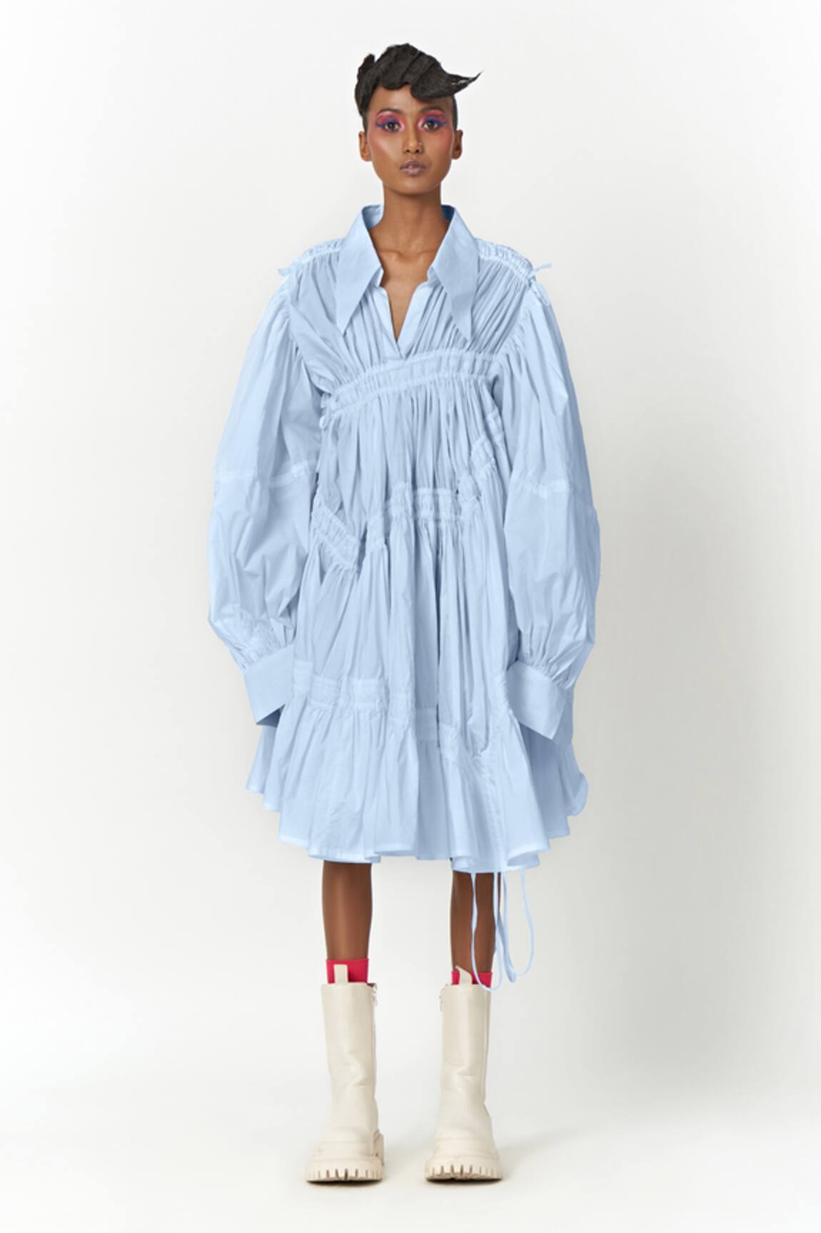 Two Point Two Fudo Solid Tiered Dress