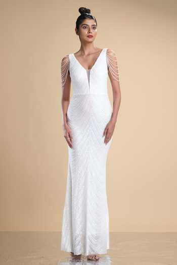 Kommal Sood Sequin Embroidered Graphic Pattern Gown
