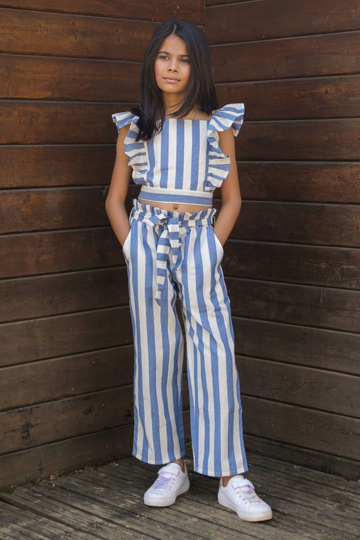 Fairies Forever Stripe Print Crop Top & Pant Set