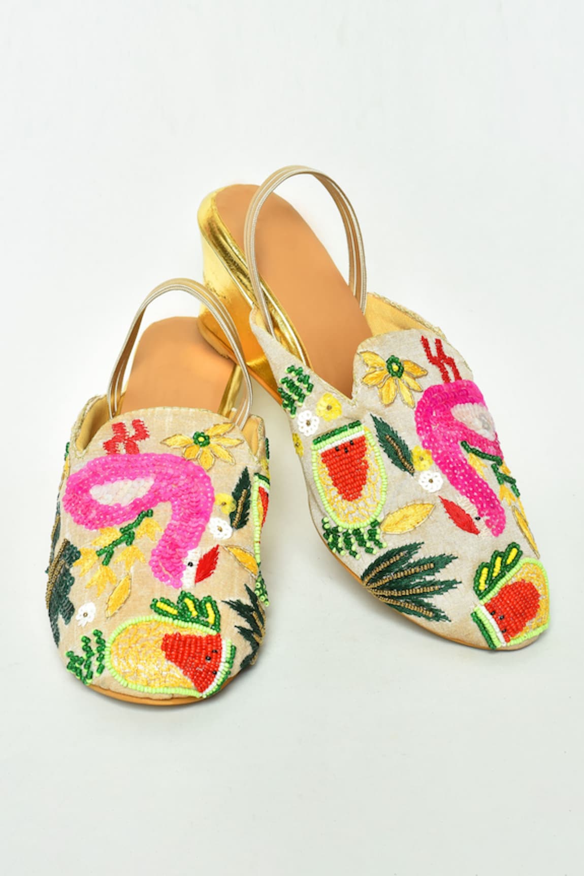 Naintara Bajaj Summer Embellished Mule Wedges