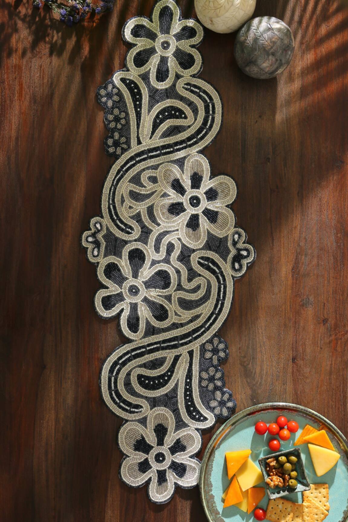 Amoliconcepts Hand Beaded Decorative Table Runner