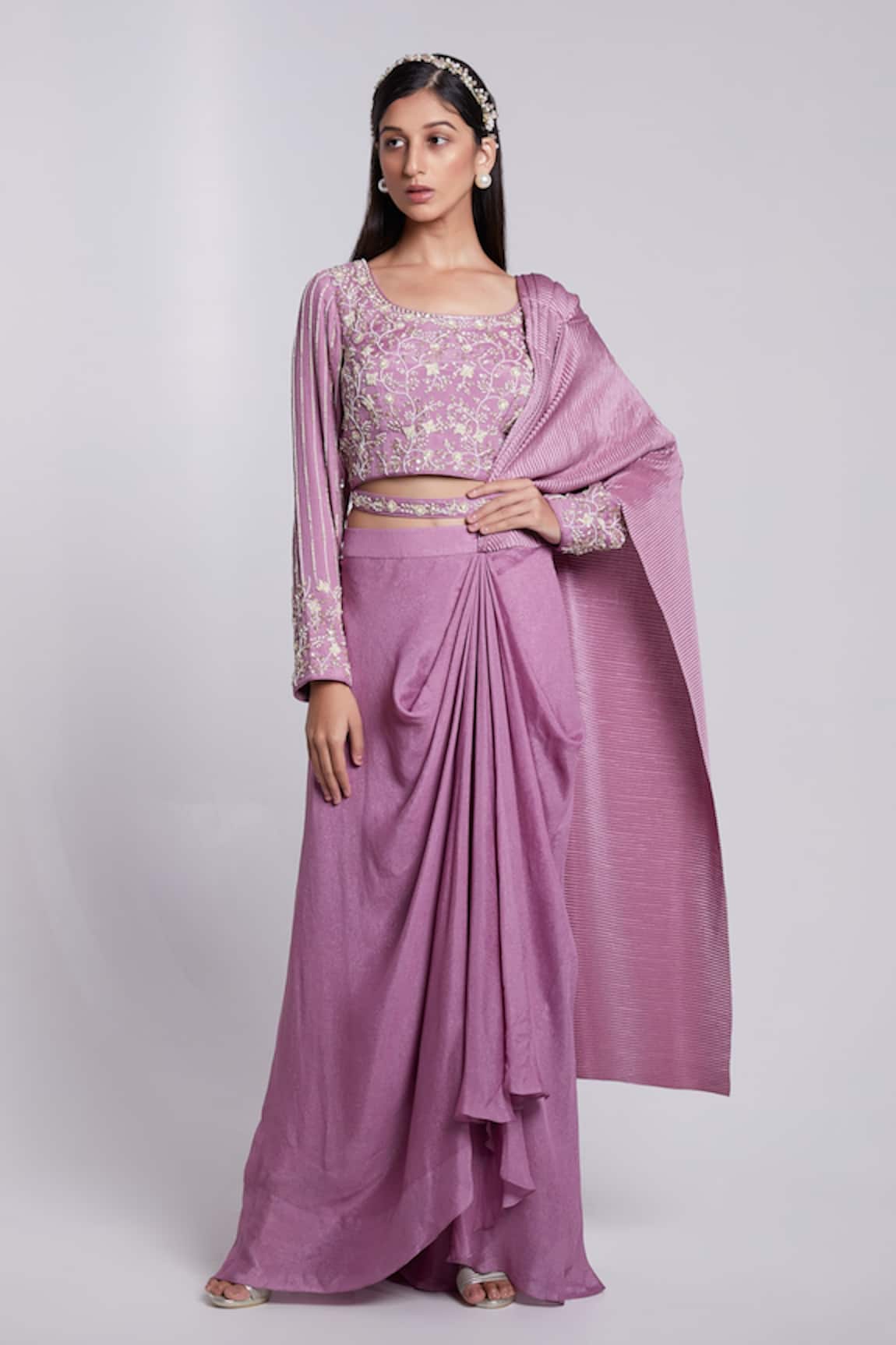 Rajkumari and Suresh Pre-Draped Skirt Saree Set