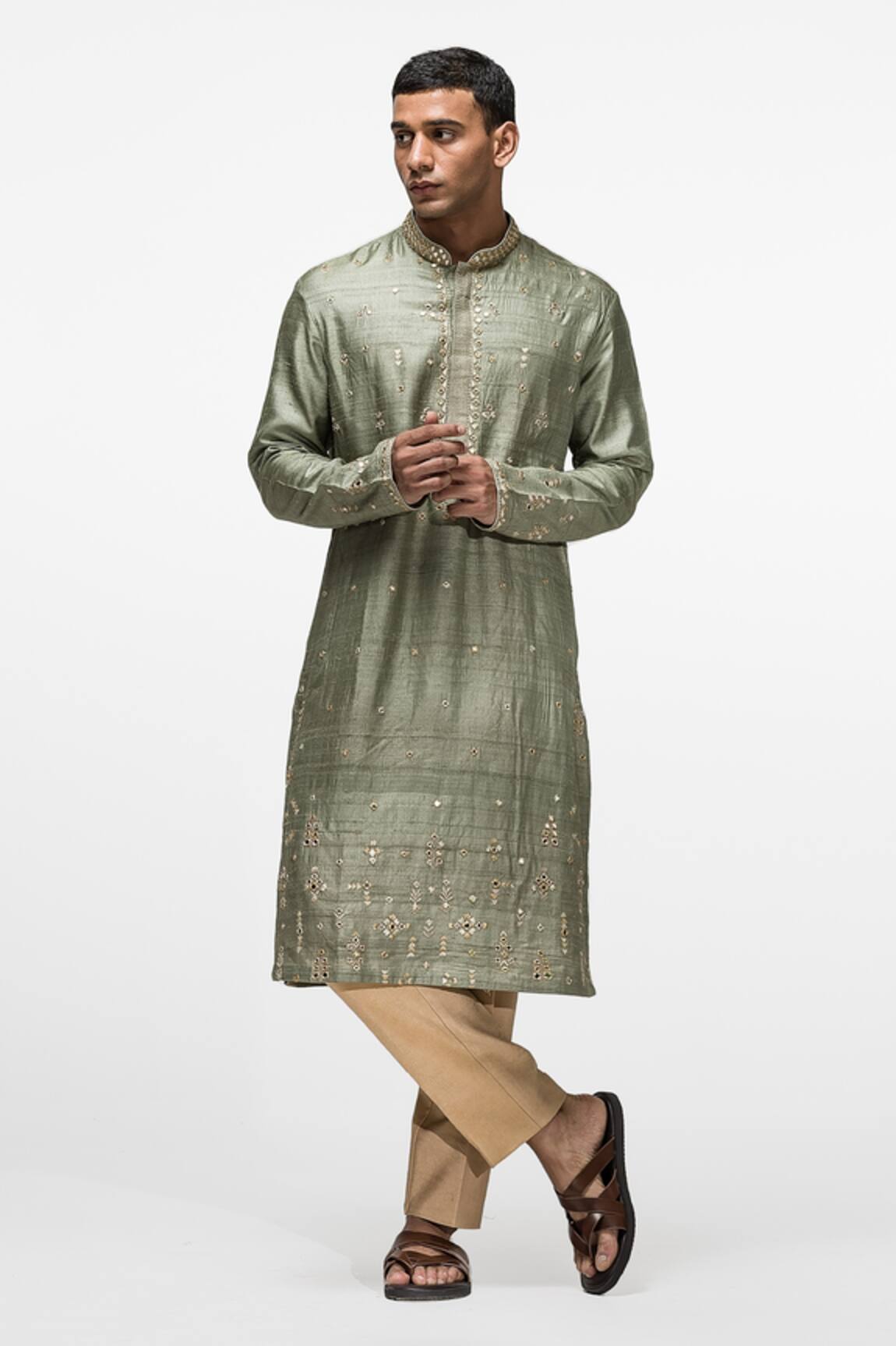 Asuka Resham Embroidered Raw Silk Kurta Set