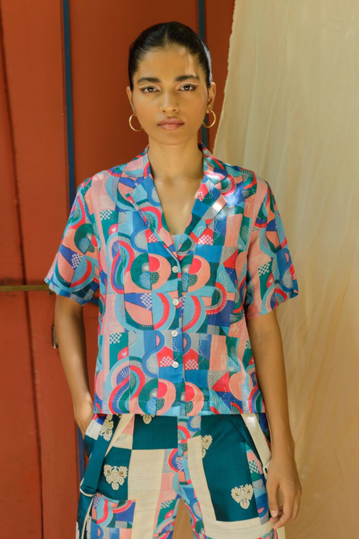 Joskai Studio Joyous Rhythm Abstract Print Shirt