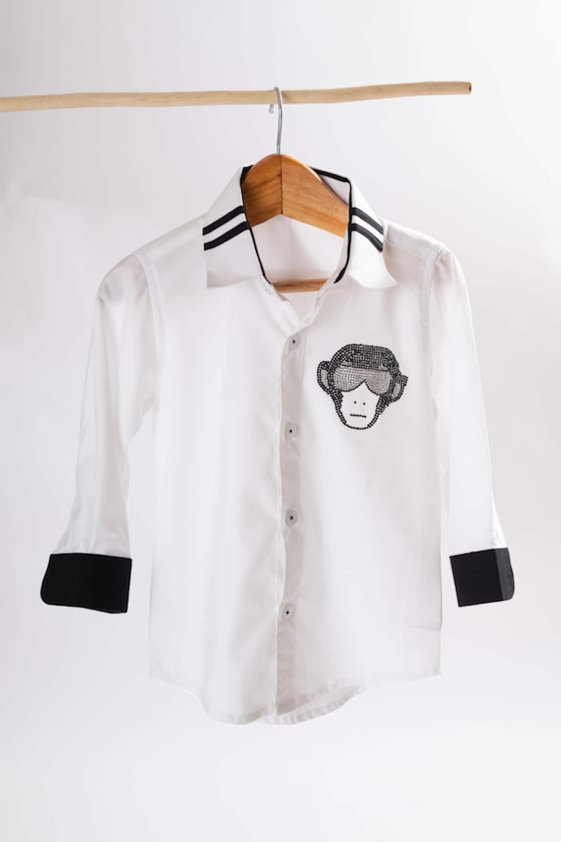 Lil Angels Monkey Embellished Shirt