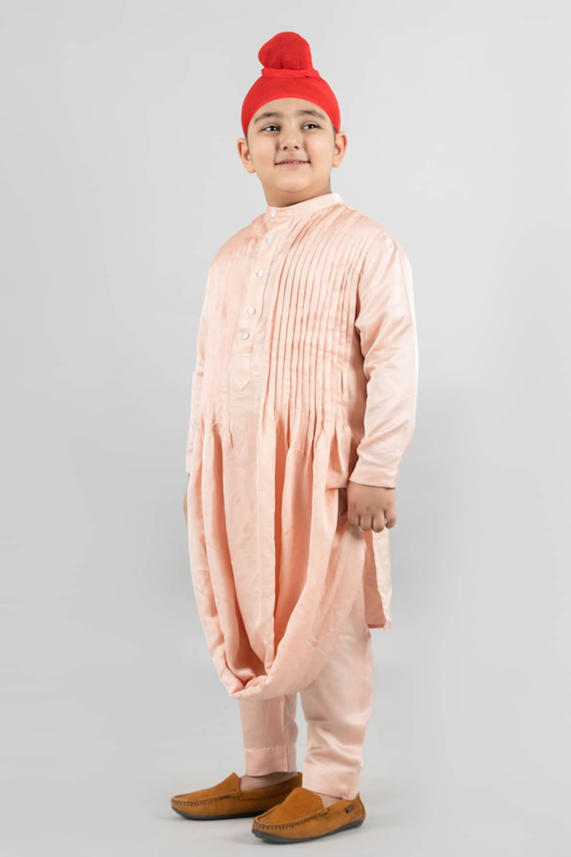 Darleen Kids Couture Draped Kurta & Pant Set