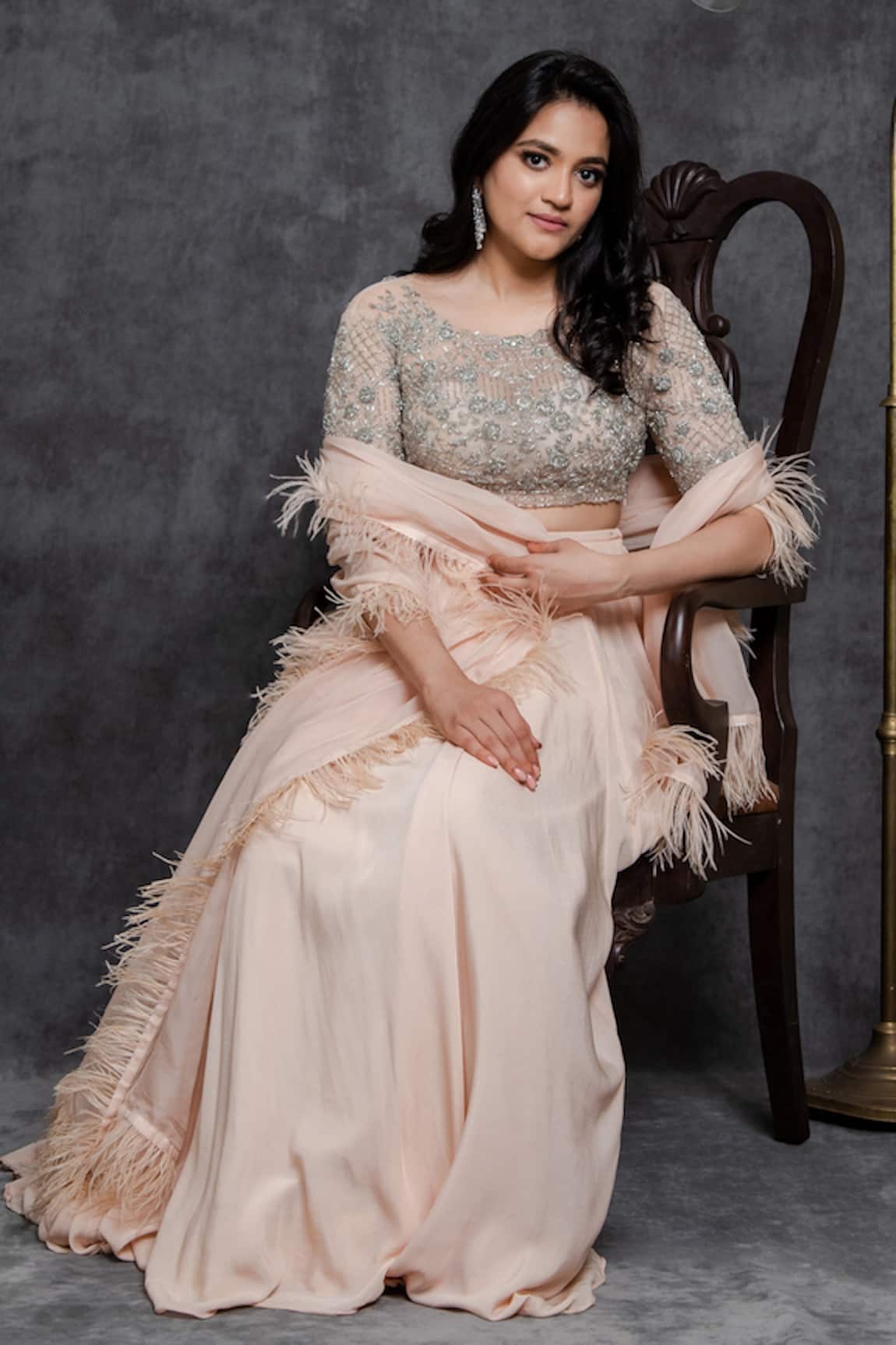 Sunita Bhandari Embroidered Blouse Lehenga Set