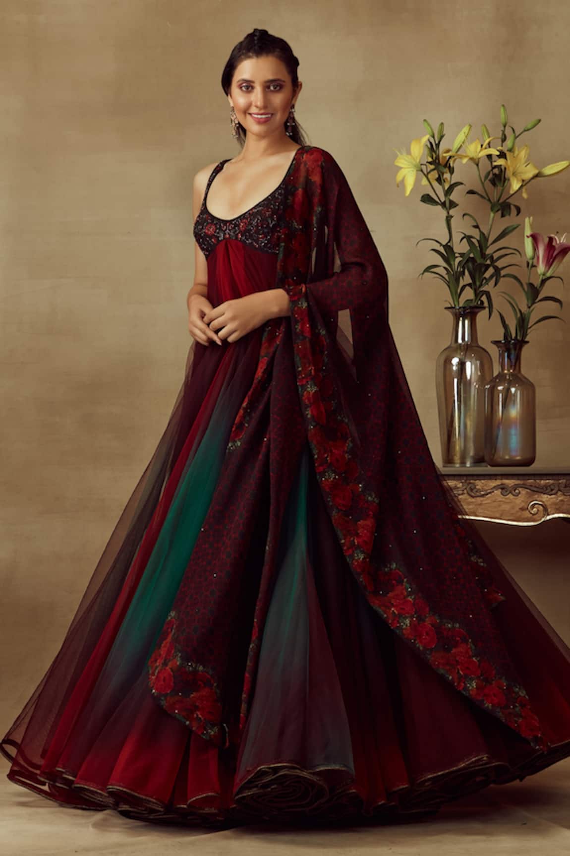 Shilpi Gupta Ombre Sleeveless Anarkali Set