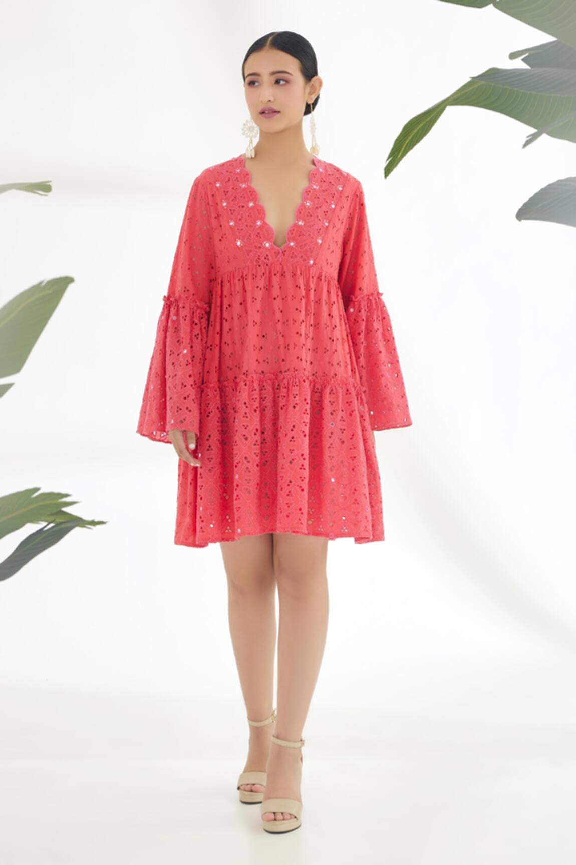 Nikasha Bell Sleeve Tiered Dress