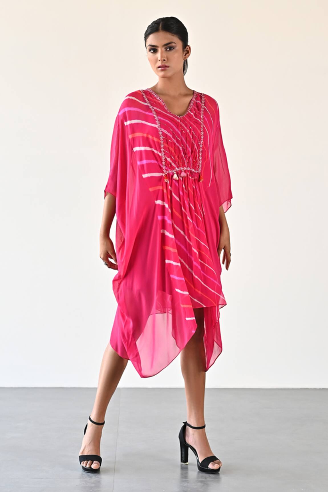 K-Anshika Front Gathered Asymmetric Dress 