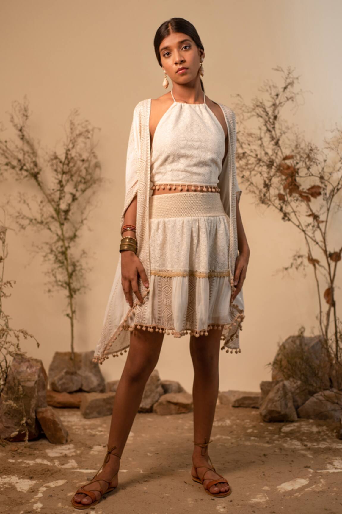 Label Reyya Geometric Stripe Pattern Jacket