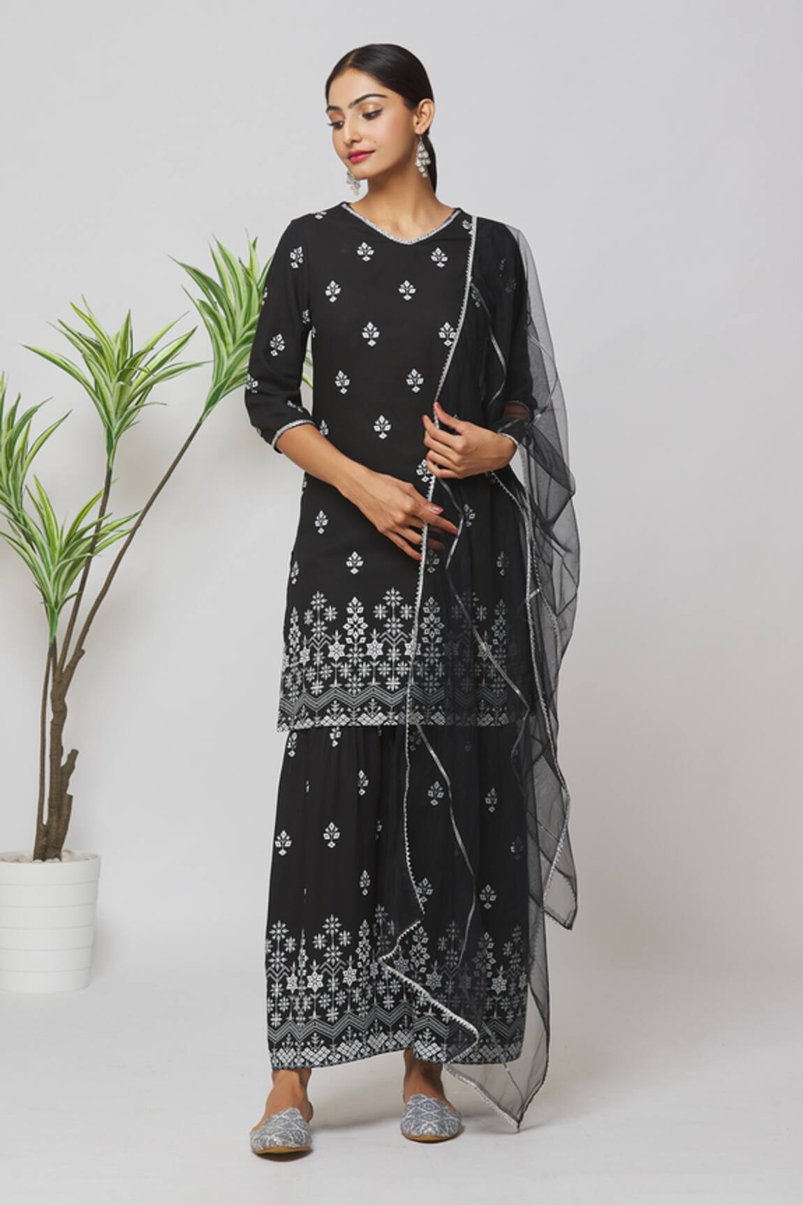 Samyukta Singhania Printed Kurta Sharara Set