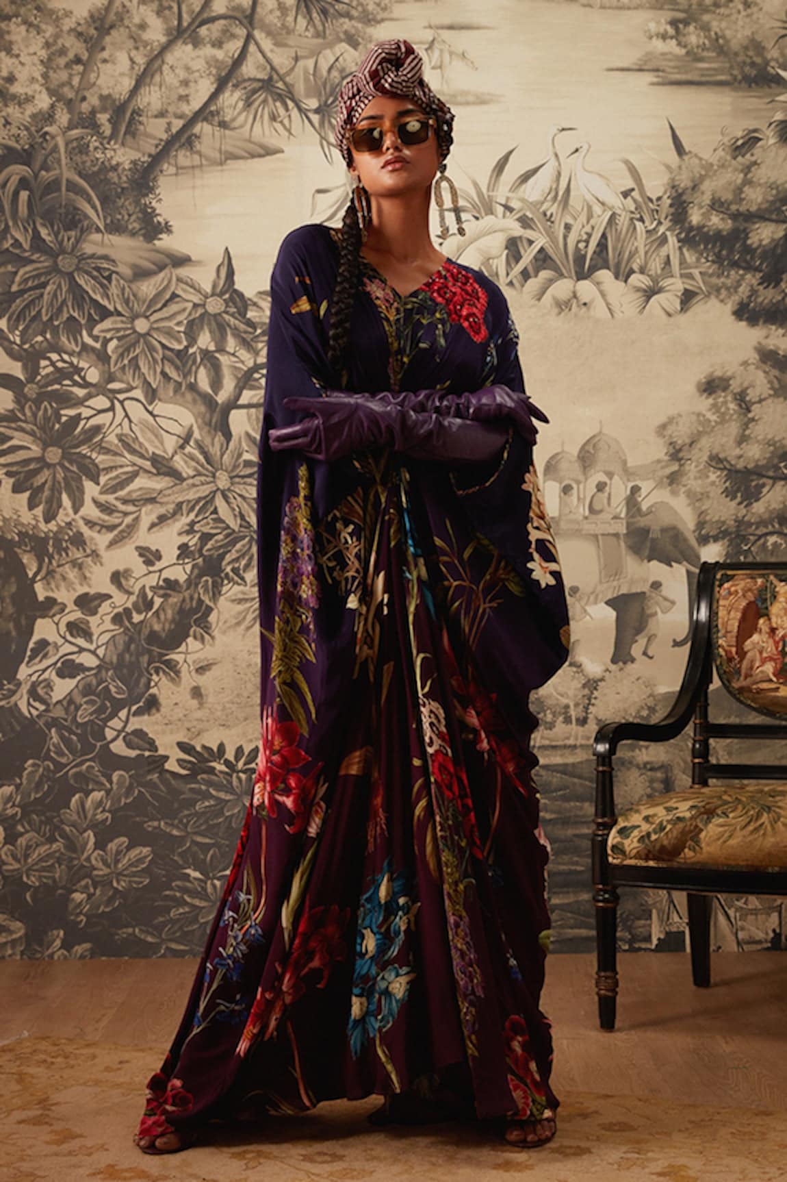 Kalista Lauren Botanical Print Kaftan