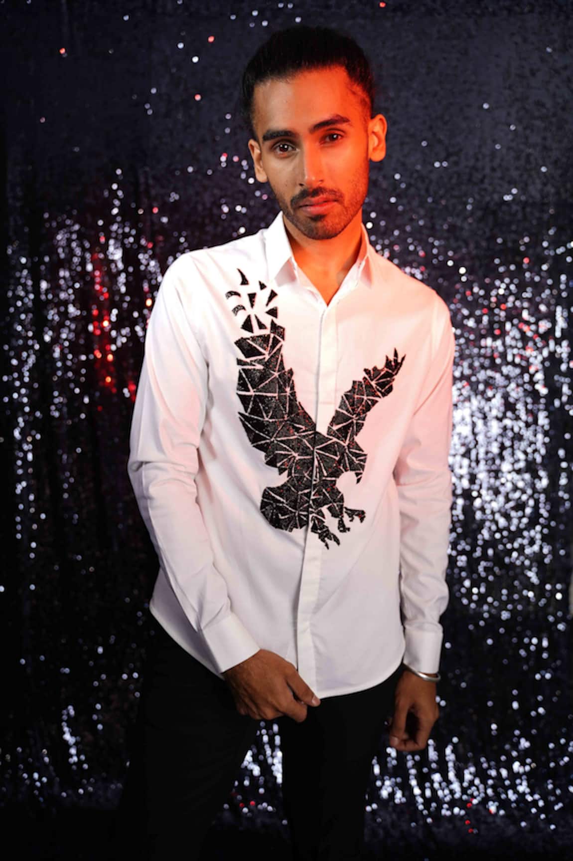 Sanjana Reddy Designs Eagle Placement Embroidered Shirt