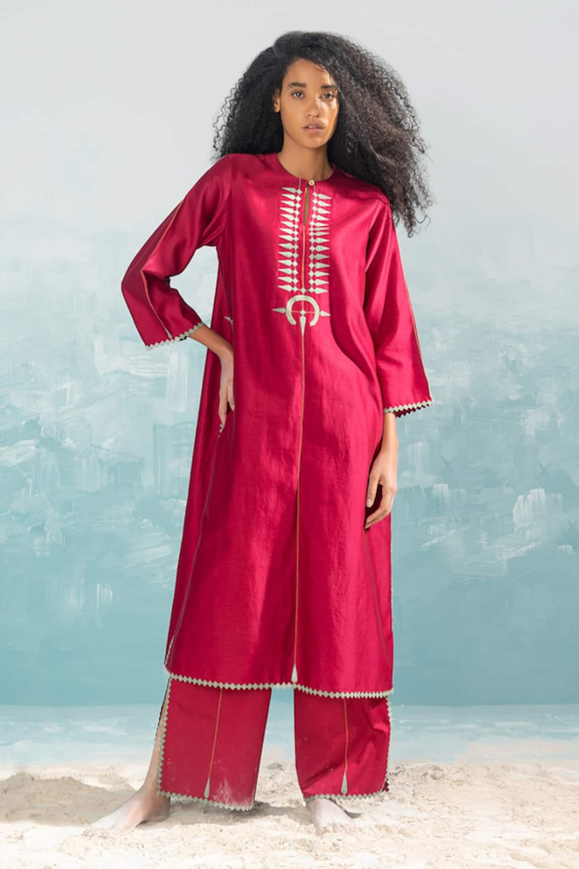 Ikai Nile Tribal Applique Work Kurta