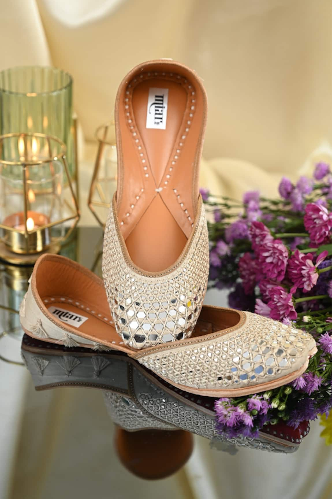 Miar Designs Tej Mirror Embroidered Juttis