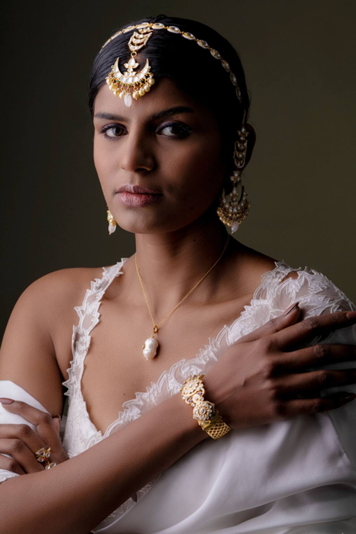 Osvag India Baraque Pearl Pendant Necklace 