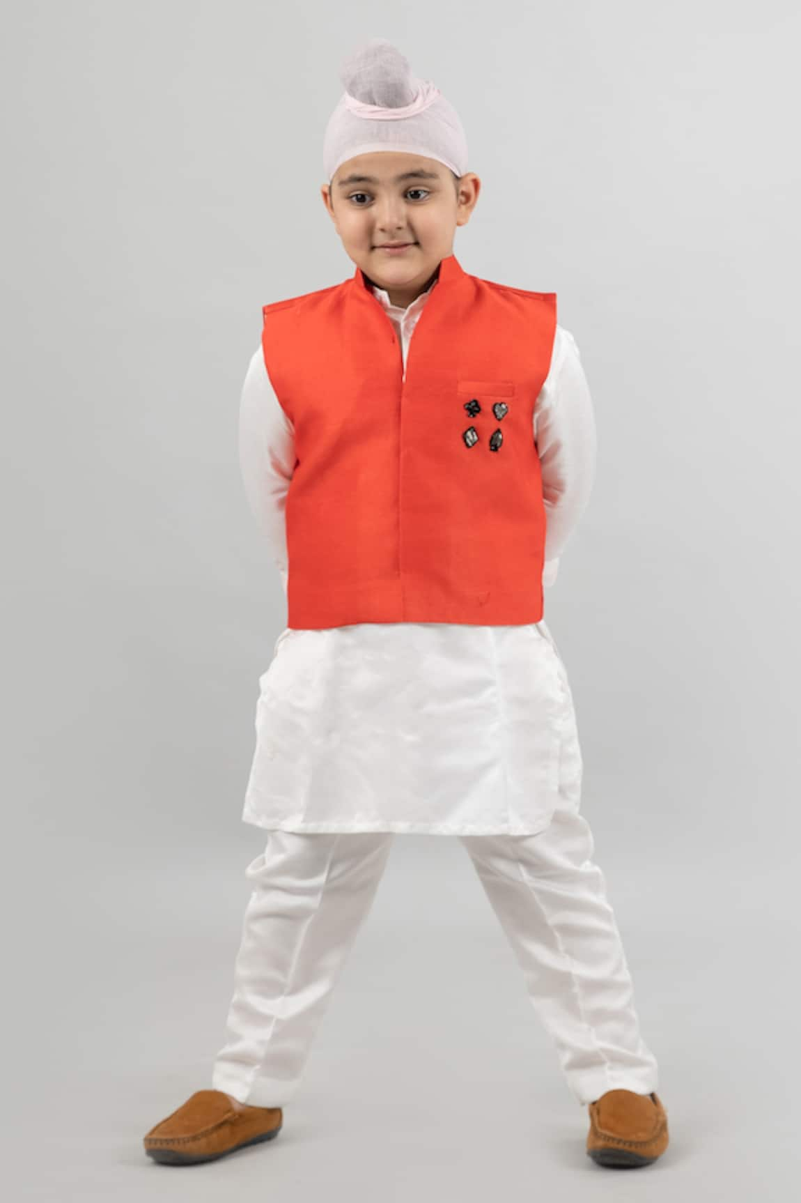 Darleen Kids Couture Hand Embroidered Bundi Kurta Set