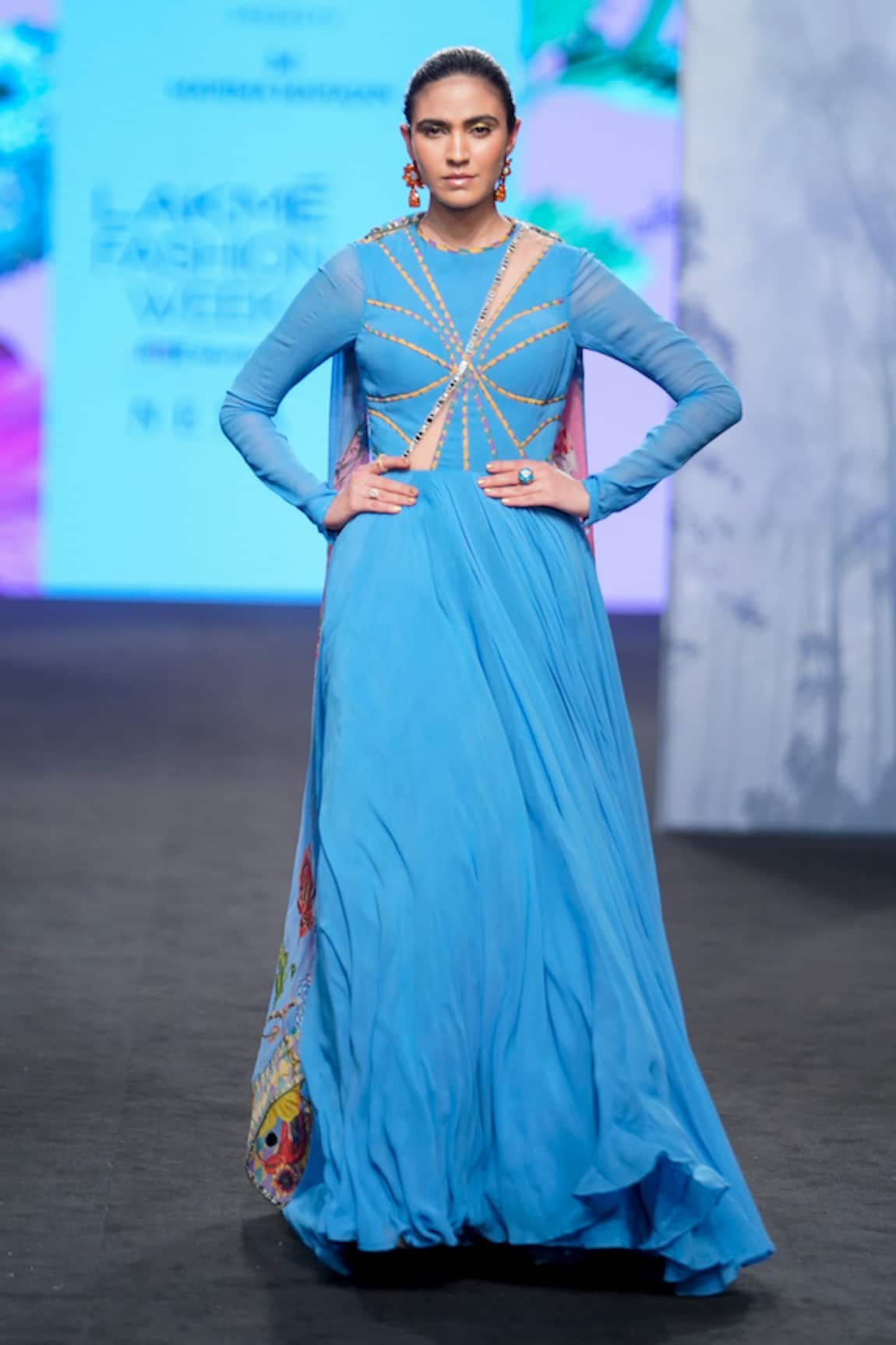 Mahima Mahajan Stripe Pattern Anarkali With Dupatta