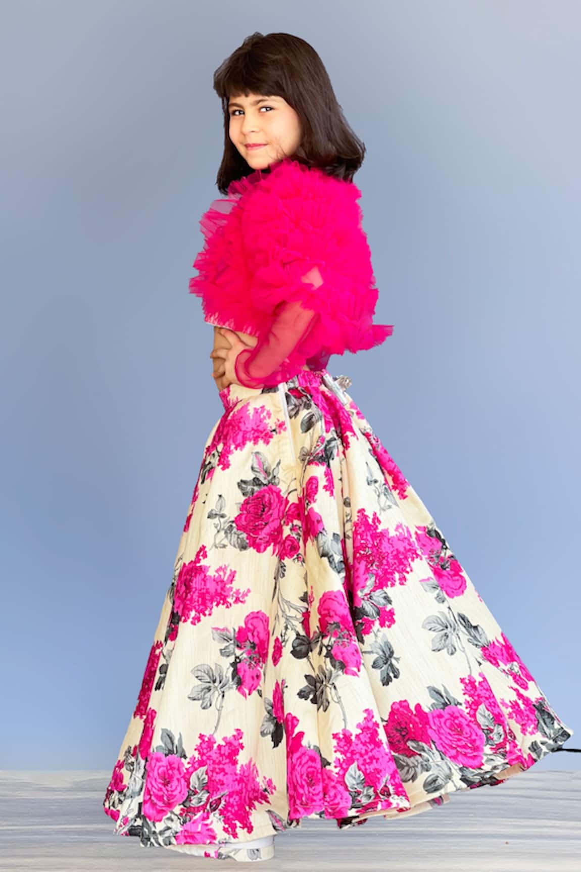 Pinkcow designs pvt ltd Floral Print Kalidar Lehenga Set