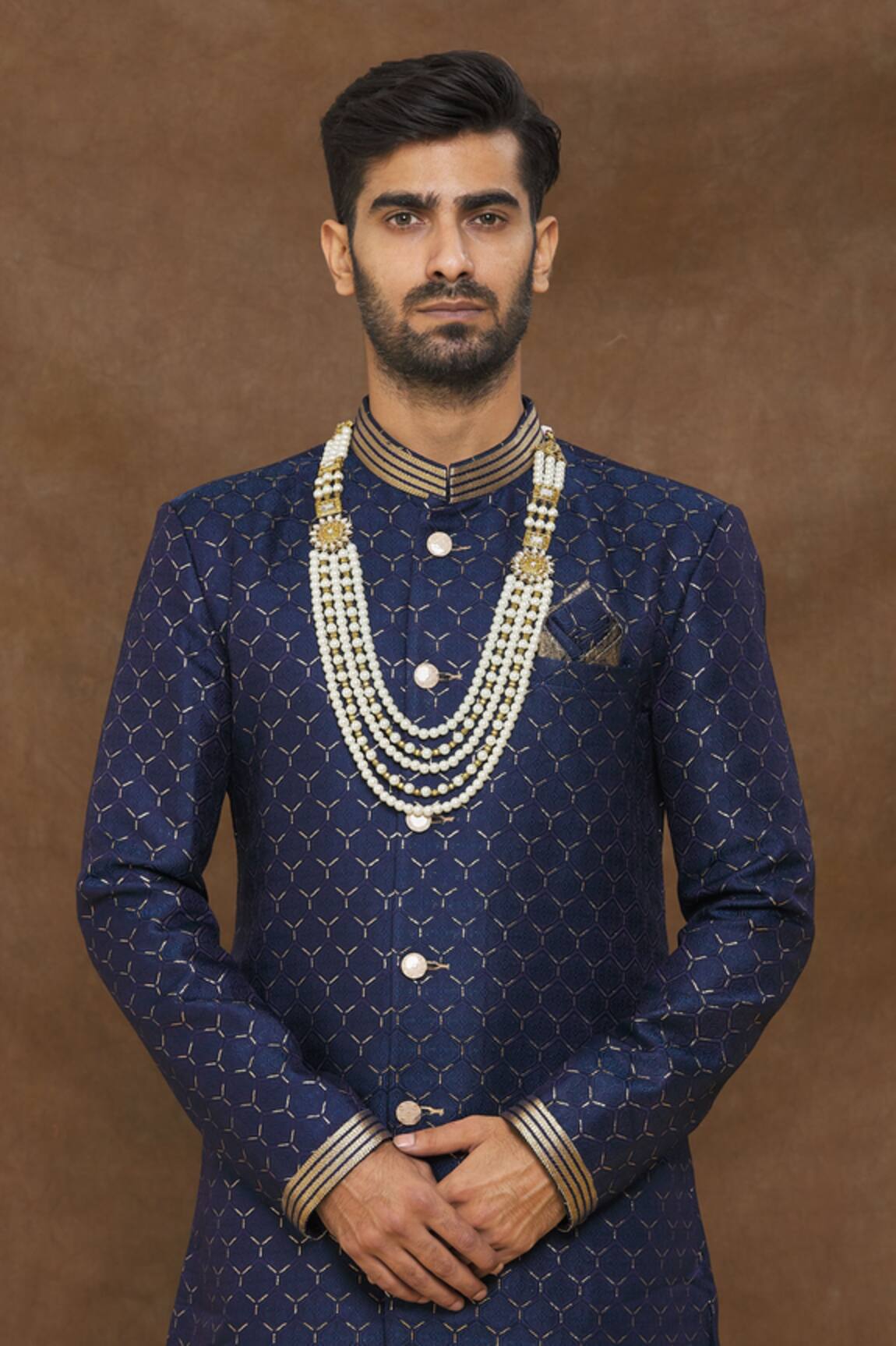 Arihant Rai Sinha Kundan Embellished Multi Layered Mala