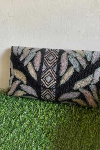 Kreivo By Vamanshi Damania Embellished Silk Envelope Clutch