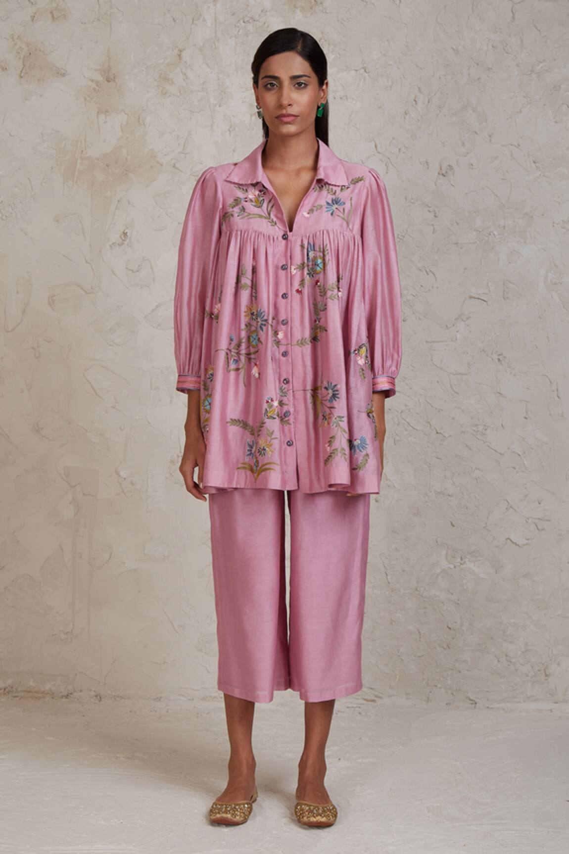 Sue Mue Sabi Handwoven Chanderi Culottes Set