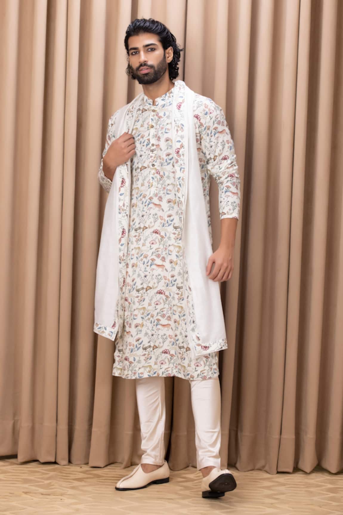 Ankit V Kapoor Amaani Floral & Animal Print Kurta Set