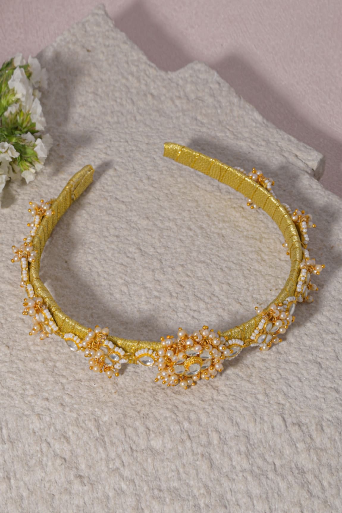 Namasya Floral Kundan Embellished Hairband