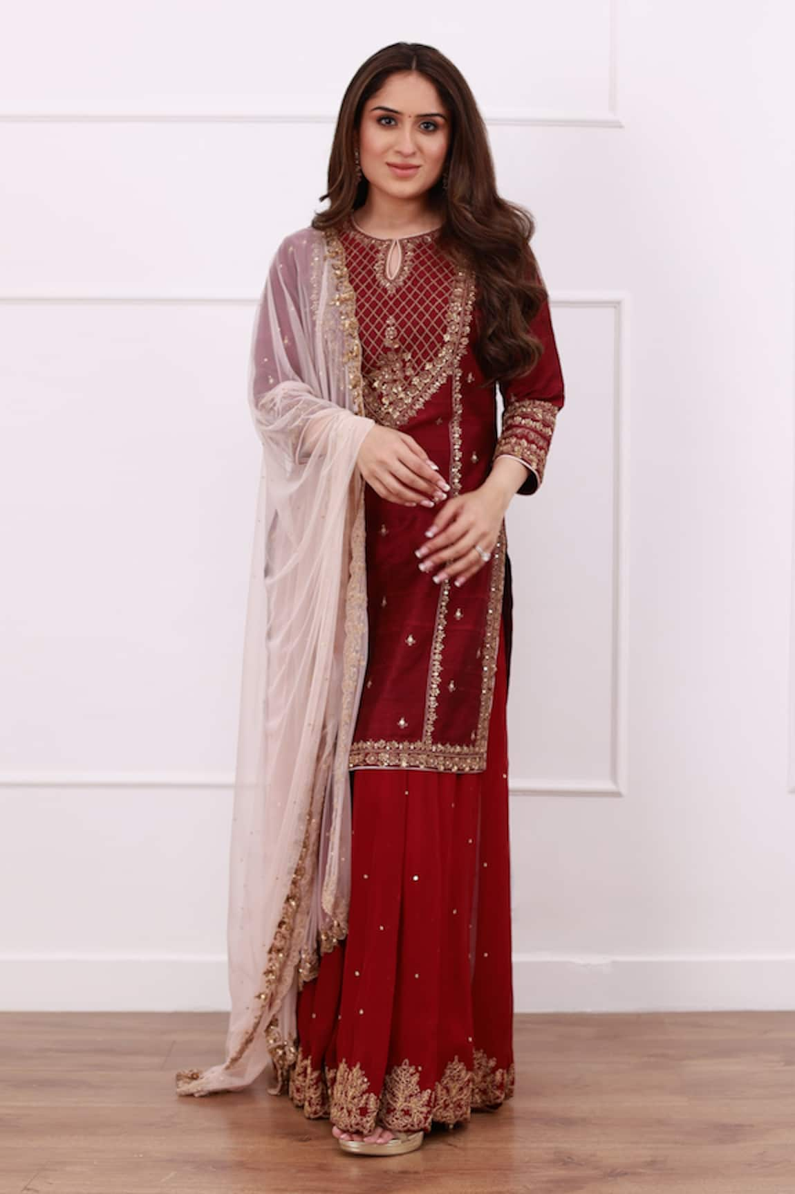 Megha & Jigar Embroidered Kurta Sharara Set