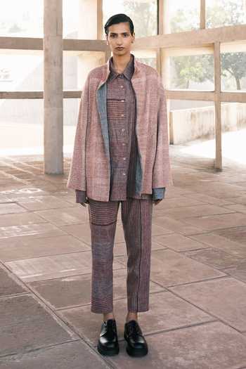 Urvashi Kaur Tor Striped Hand Spun Cotton Pant 
