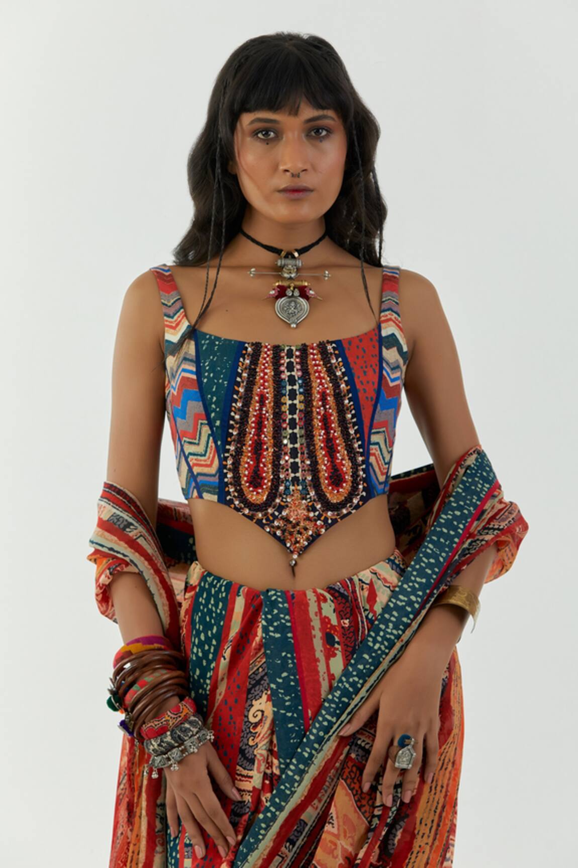 Aseem Kapoor Adah Embroidered Corset Blouse 