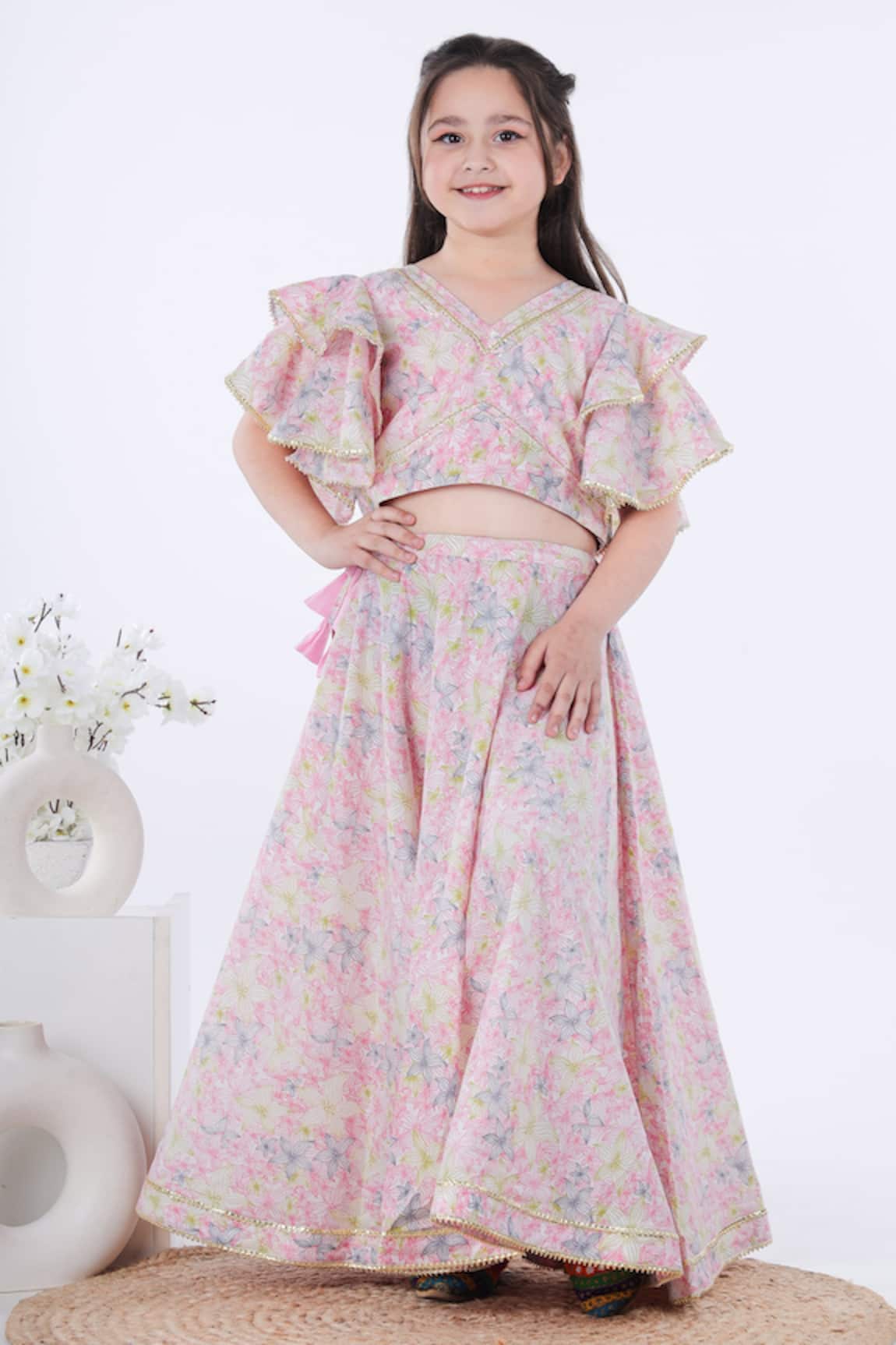 Kalp Qurbat Printed Lehenga & Crop Top Set 