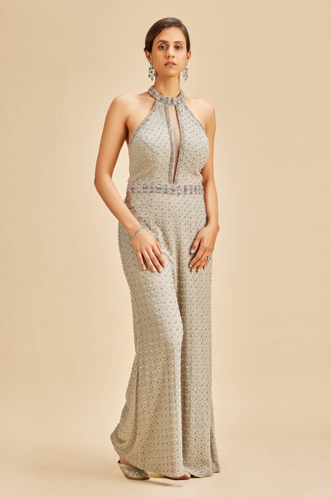 Nitika Gujral Halter Neck Embroidered Jumpsuit