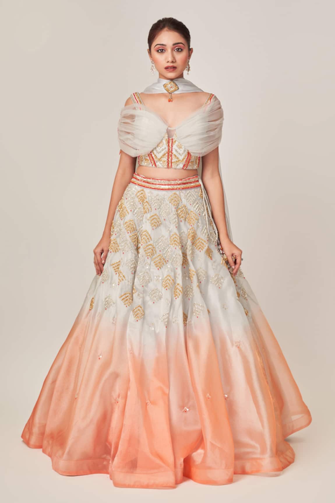 Tamaraa By Tahani Elisa Dual Toned Sequin Embellished Lehenga Set