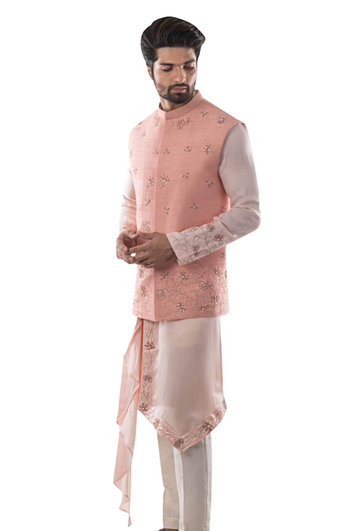 Smriti By Anju Agarwal Embroidered Bundi & Kurta Set 