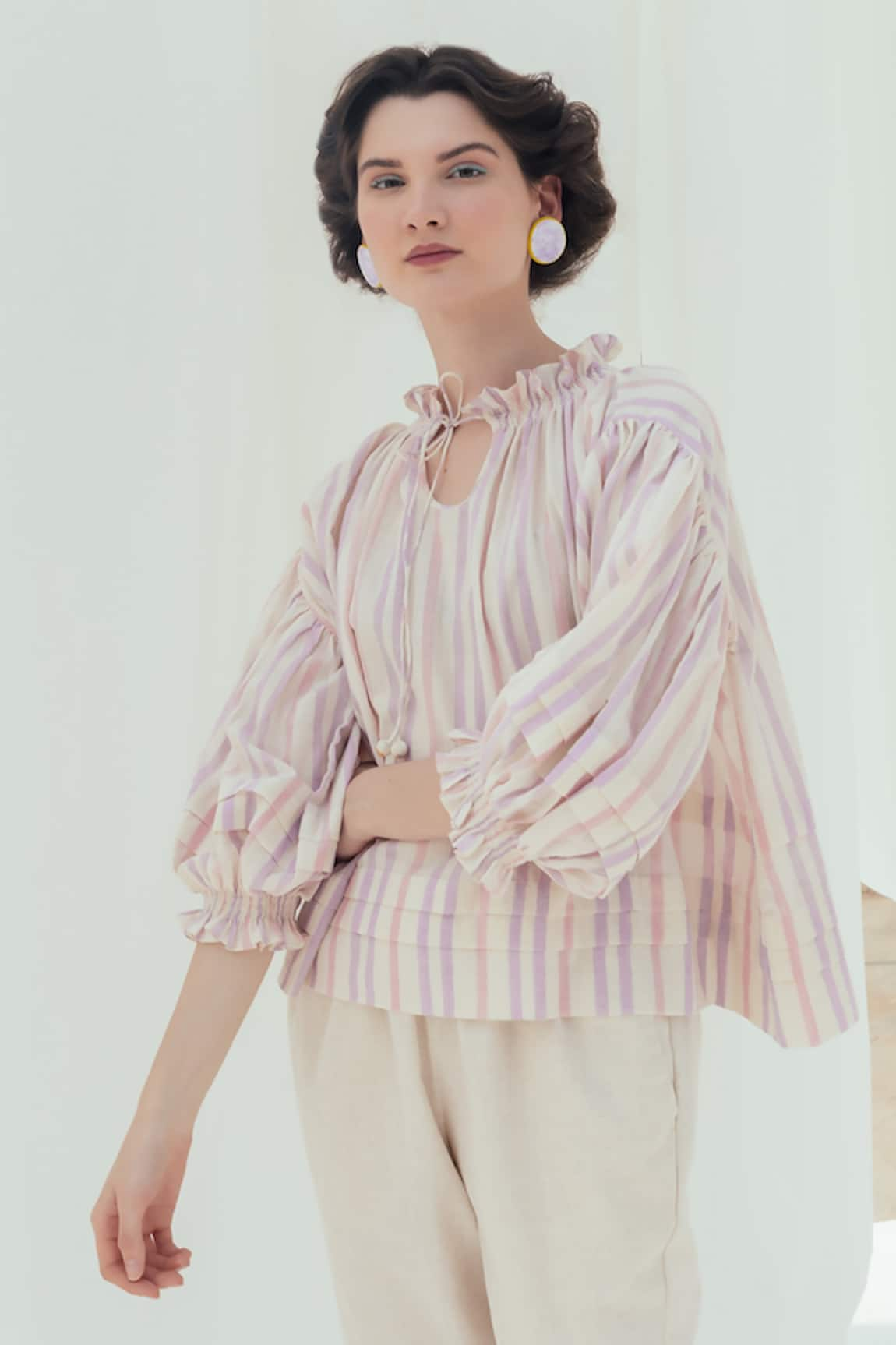 Itr by Khyati Pande Bloom Peasant Handwoven Top