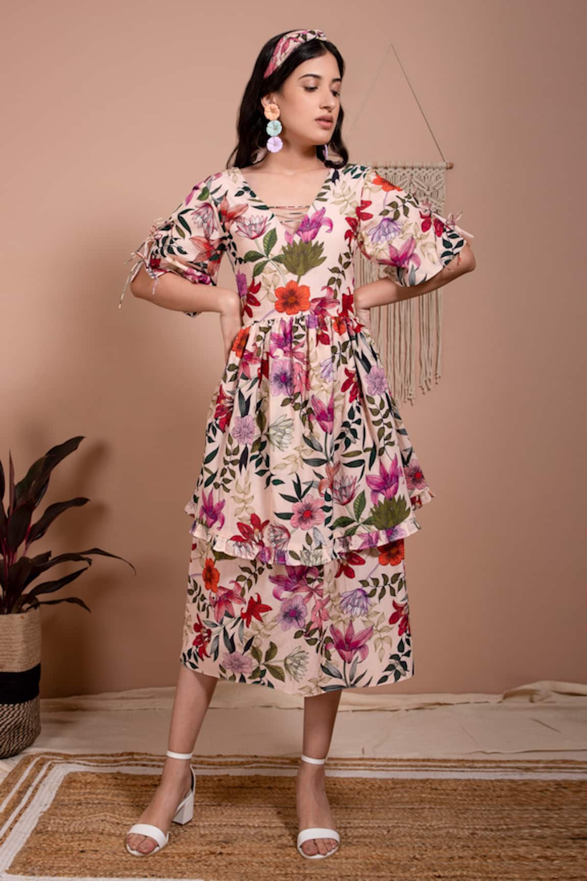 Aroop Shop India Lita Petunia Print Dress