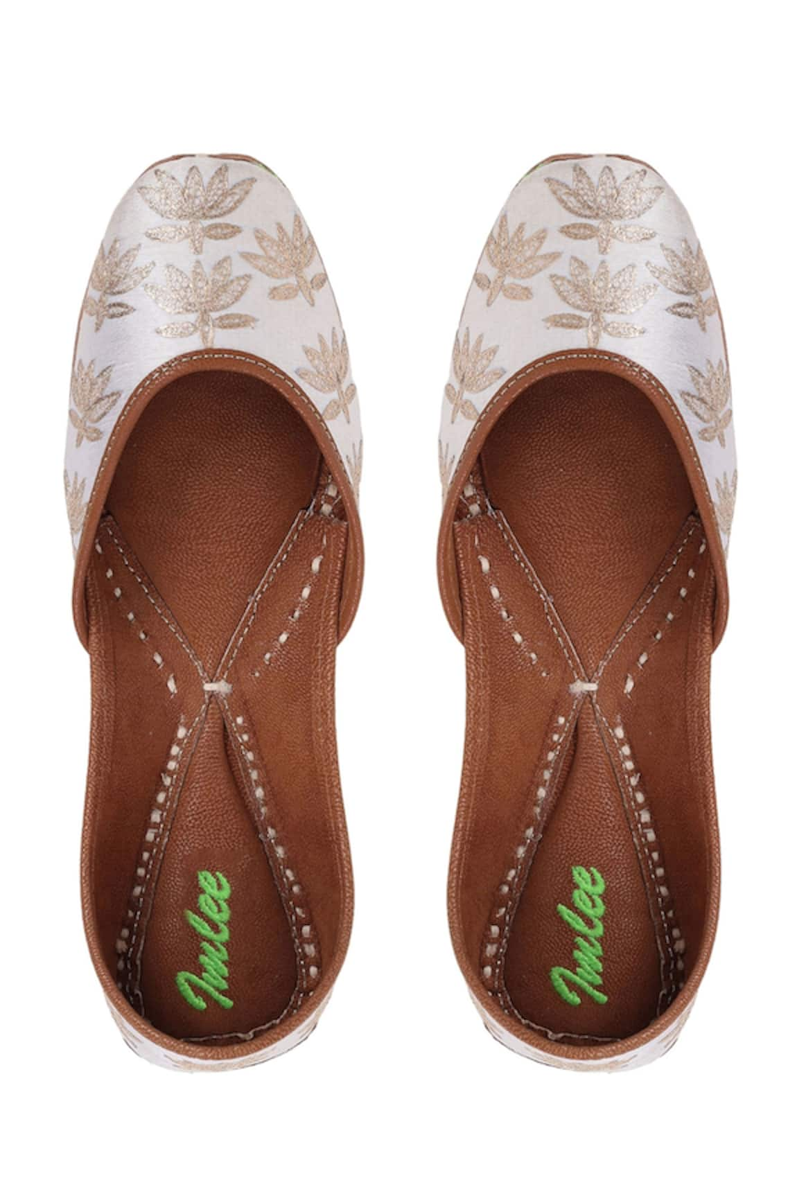 Imlee Jaipur Pearl Lotus Embroidered Juttis