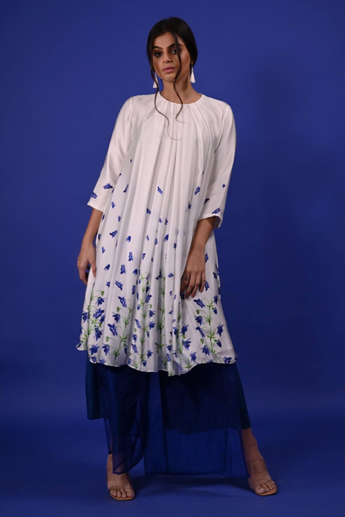Rimi Nayak Clitoria Flower Print Tunic