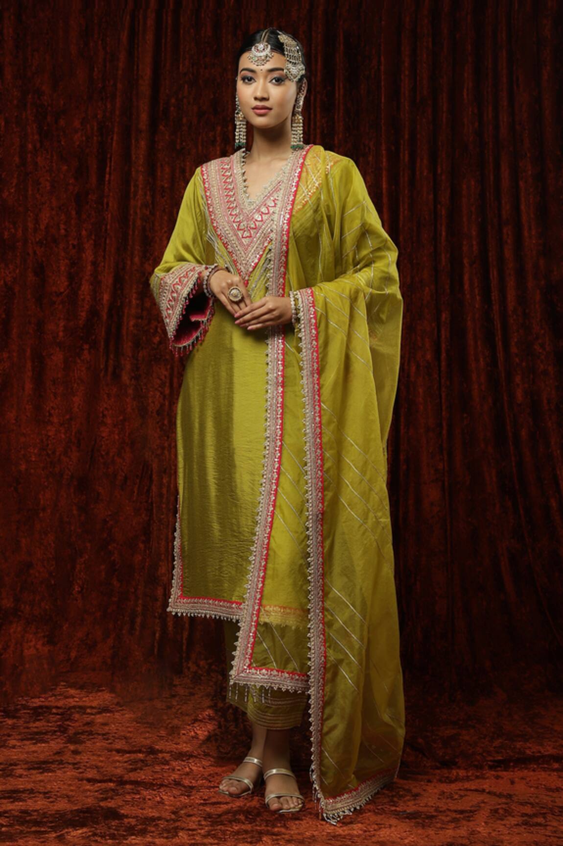 SHIKHAR SHARMA Embroidered Silk Chanderi Kurta Set 