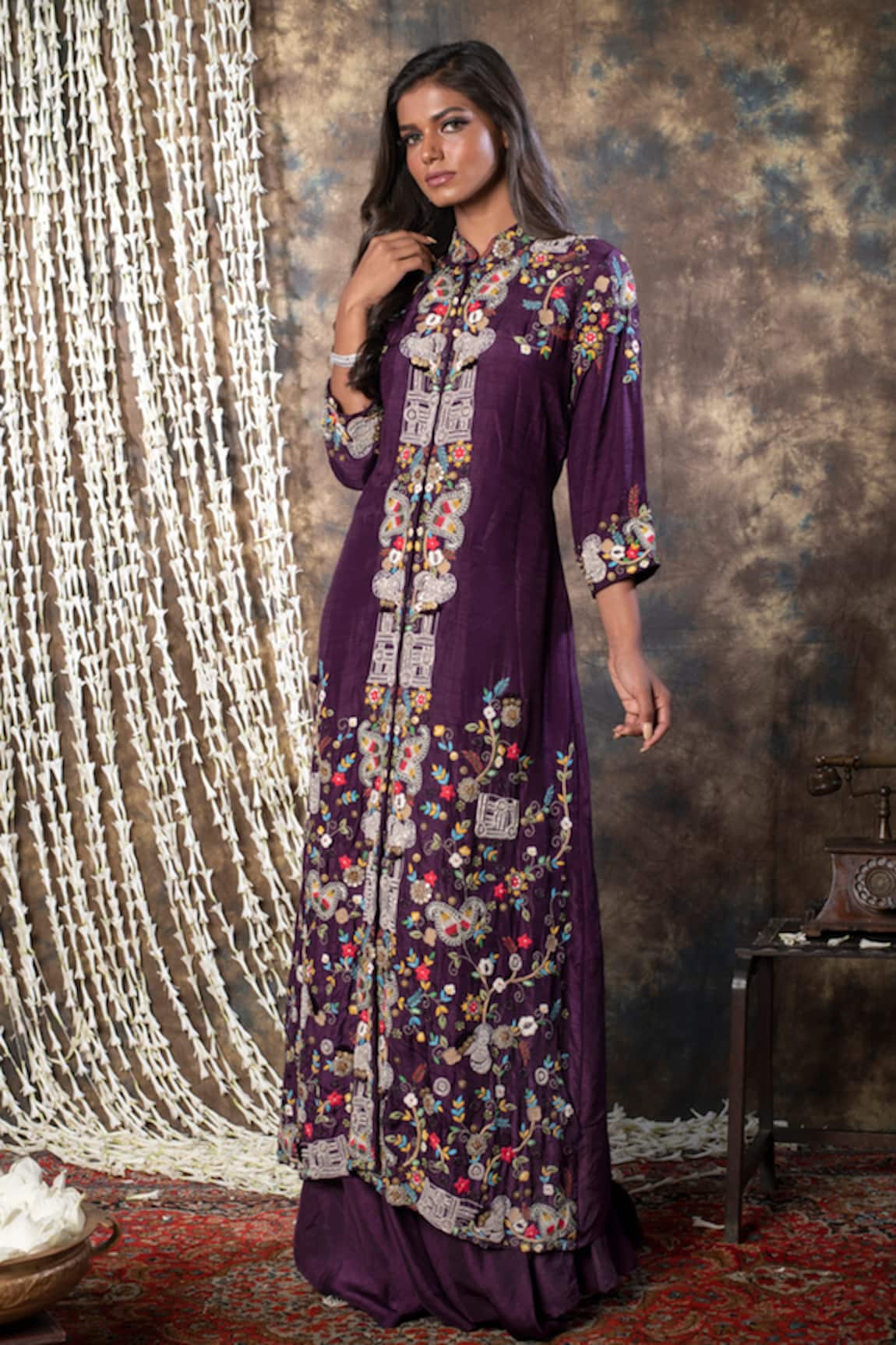 Kesar Studio Silk Embroidered Jacket With Inner 