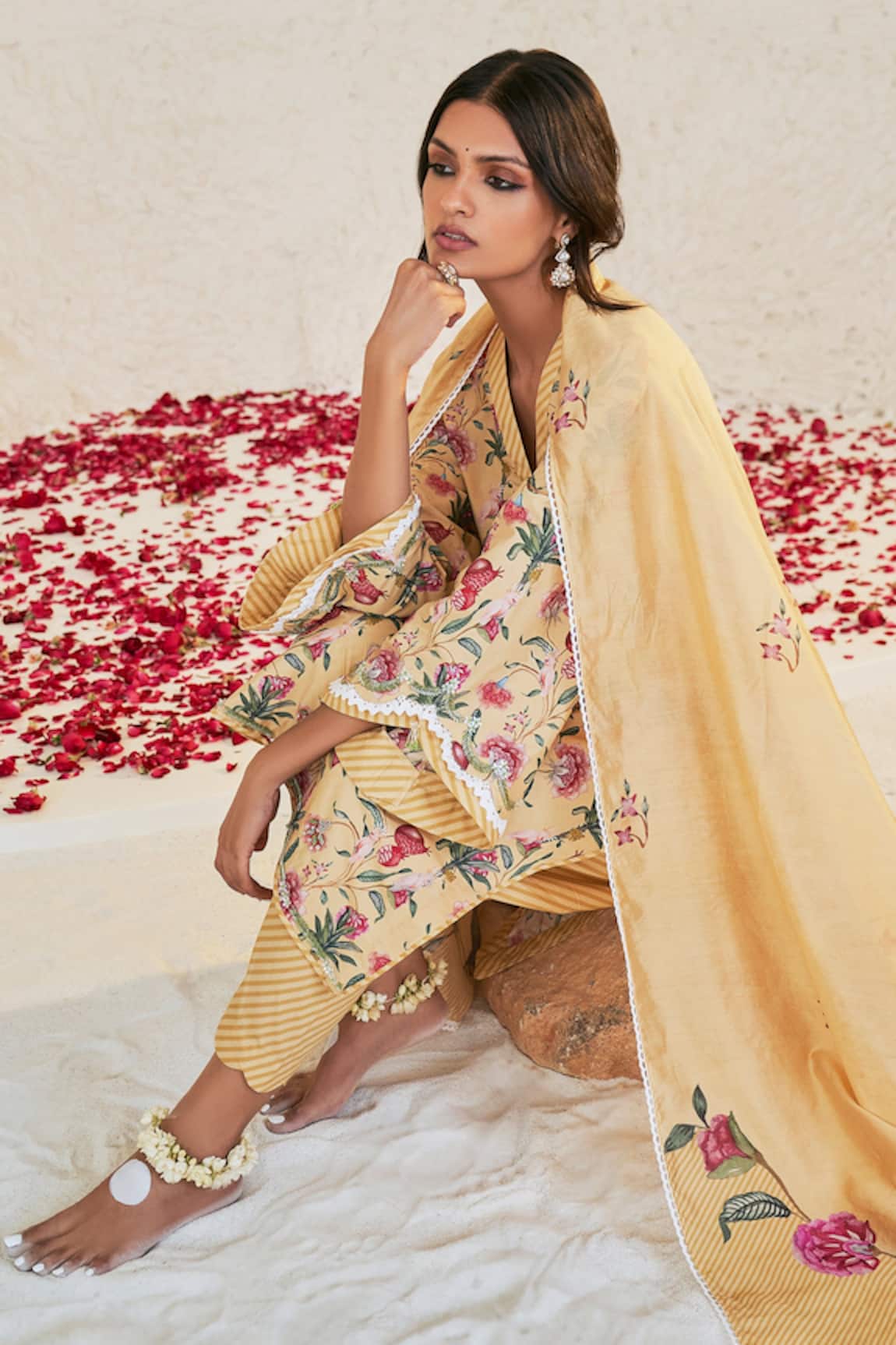 Sage Saga Mahgul Floret Print Kurta Salwar Set