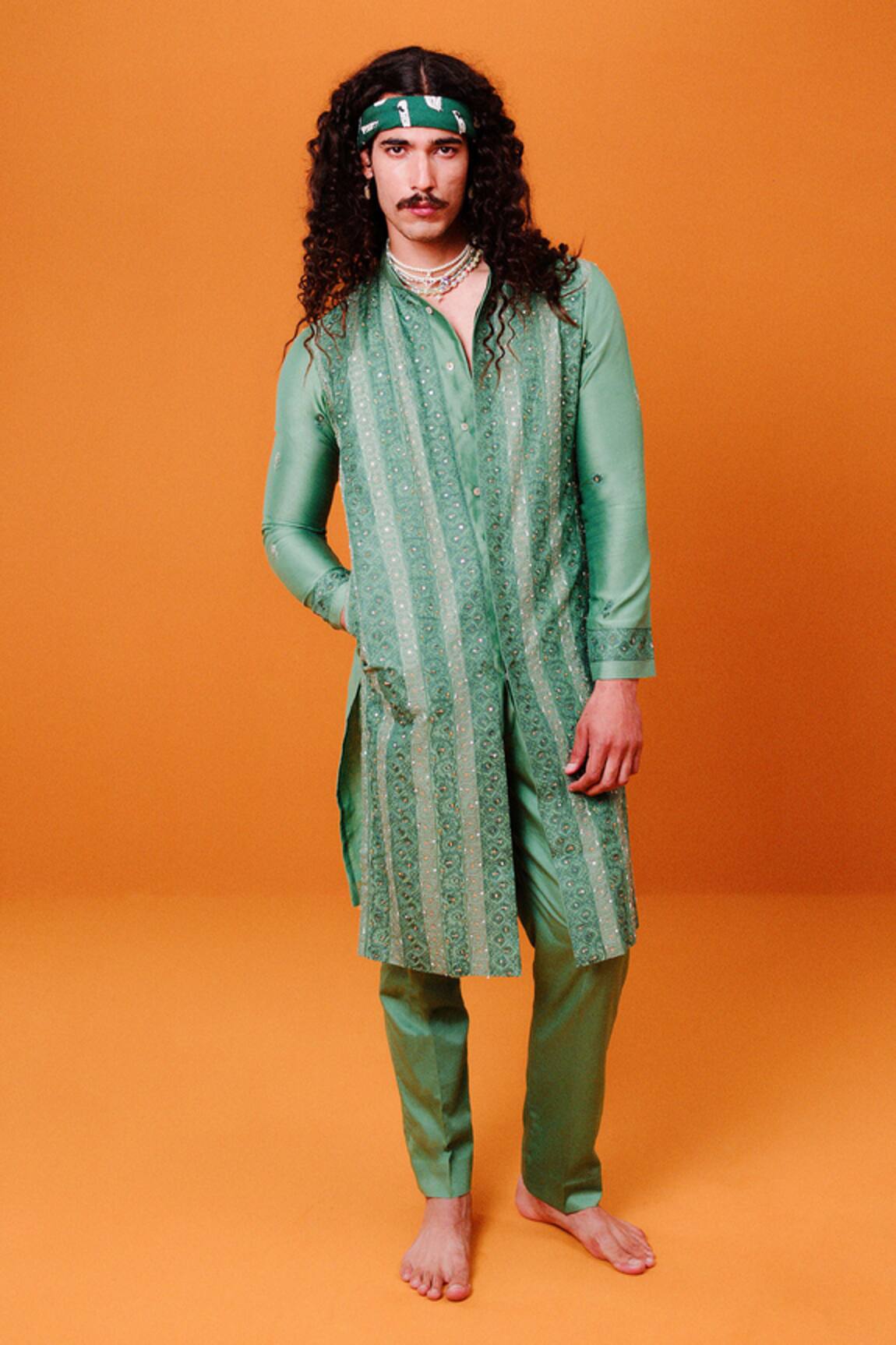 Wabi Sabi By Anshum-Ritesh Chanderi Embroidered Kurta Set