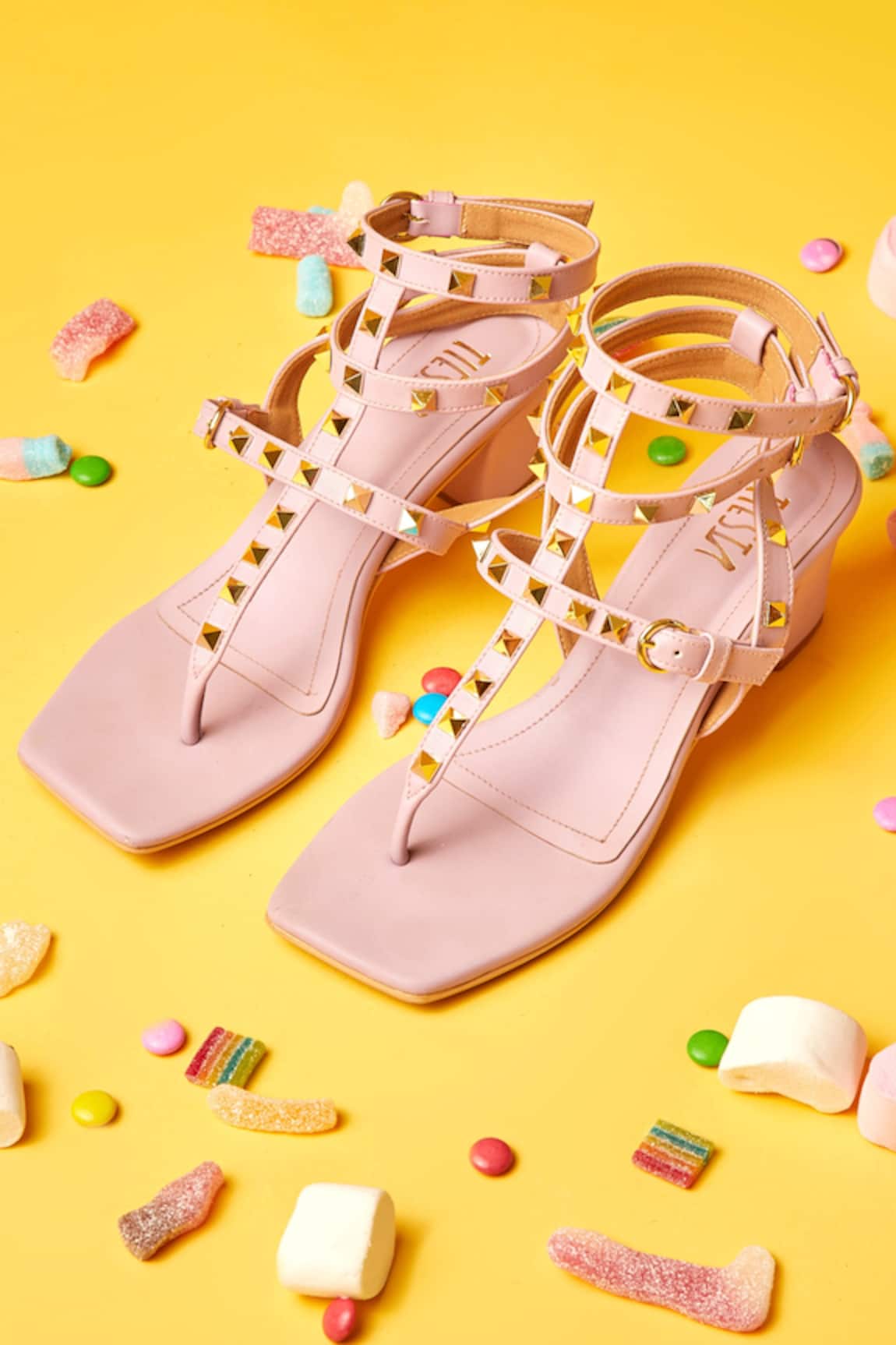 Tiesta Lavender Square Toe Block Heels