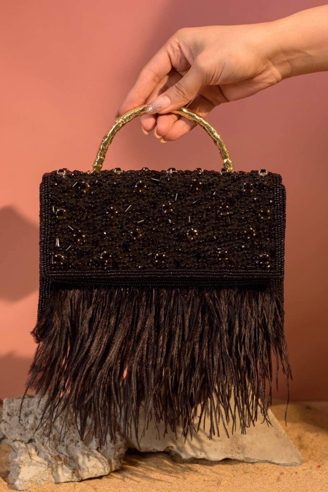 Be Chic Fiery Crystal Embellished Box Clutch