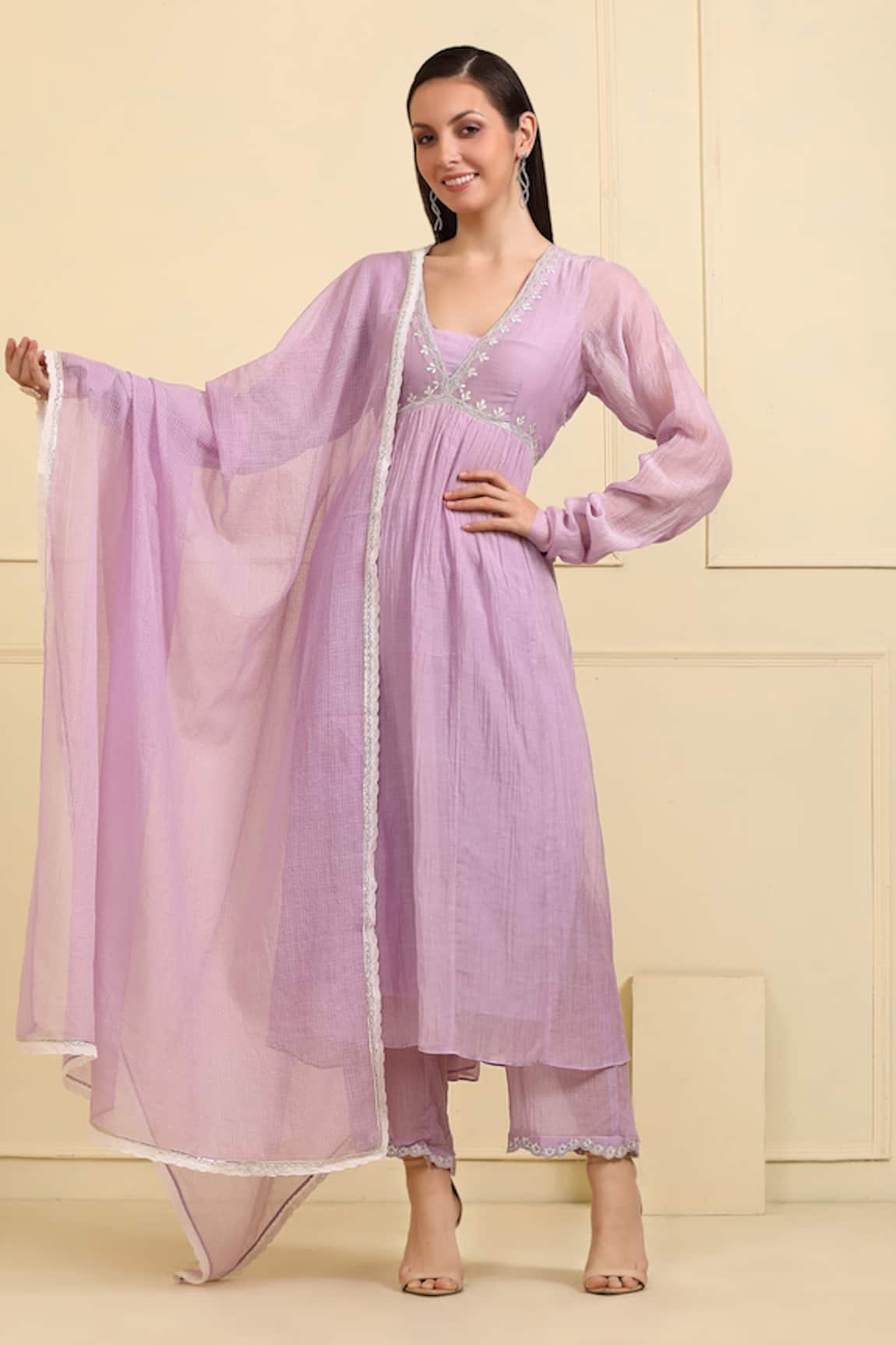Neha Khullar Neckline Embroidered Kurta Pant Set