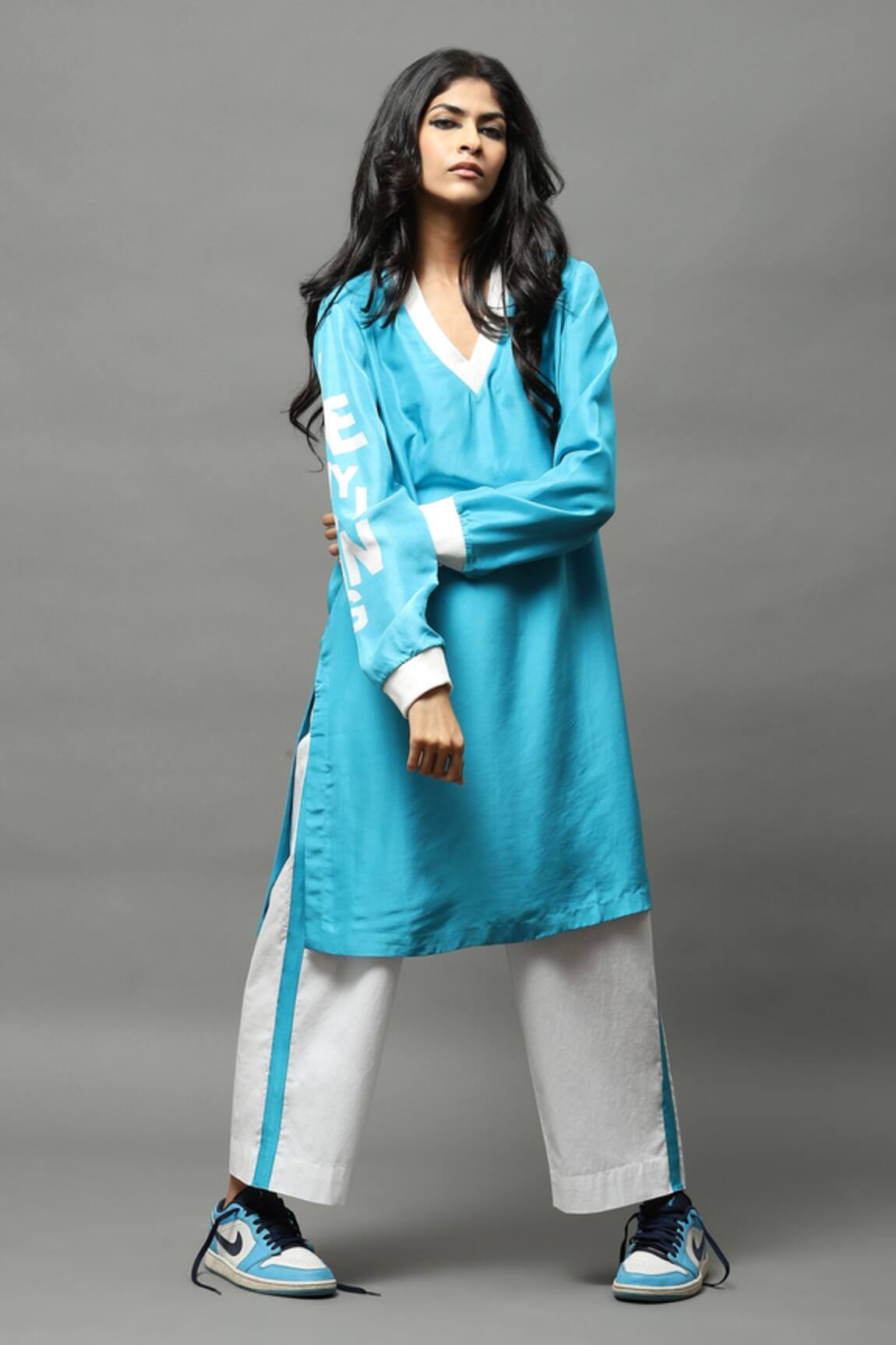AK-OK Silk Kurta & Straight Pant Set