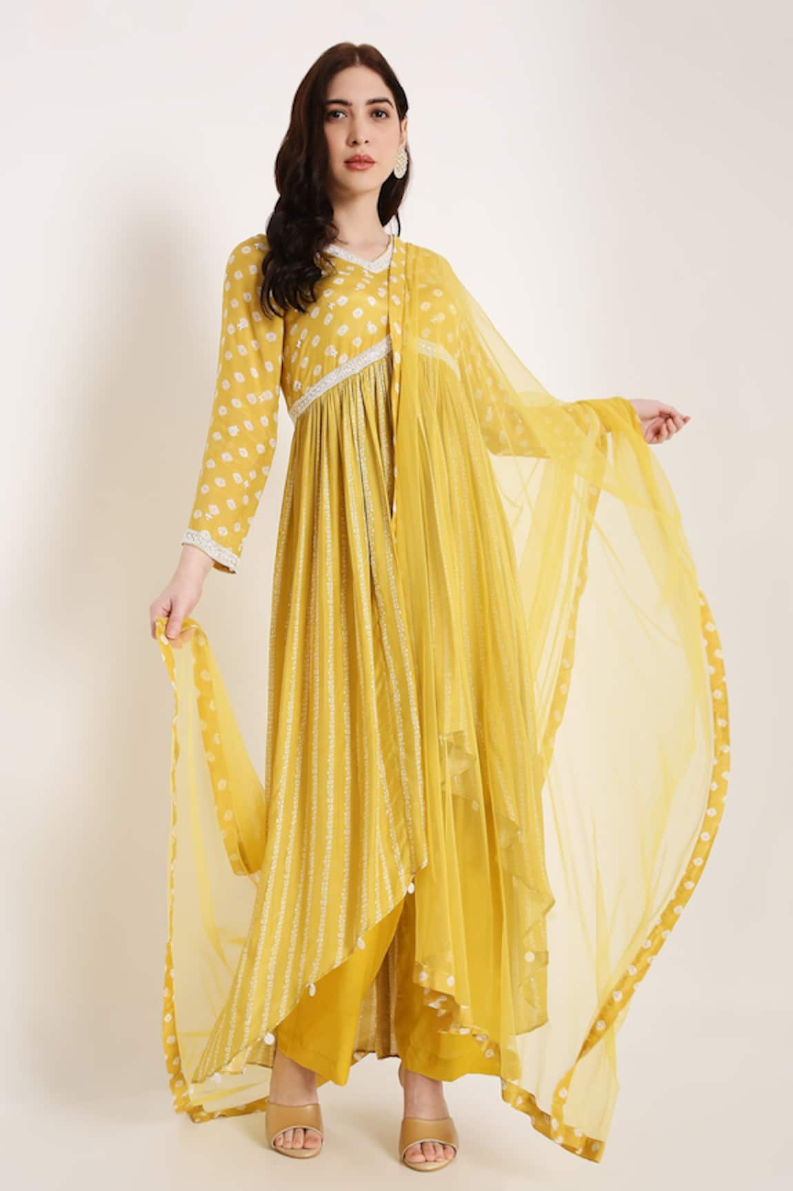 Bha Sha Aashi Bandhani Print Anarkali Set