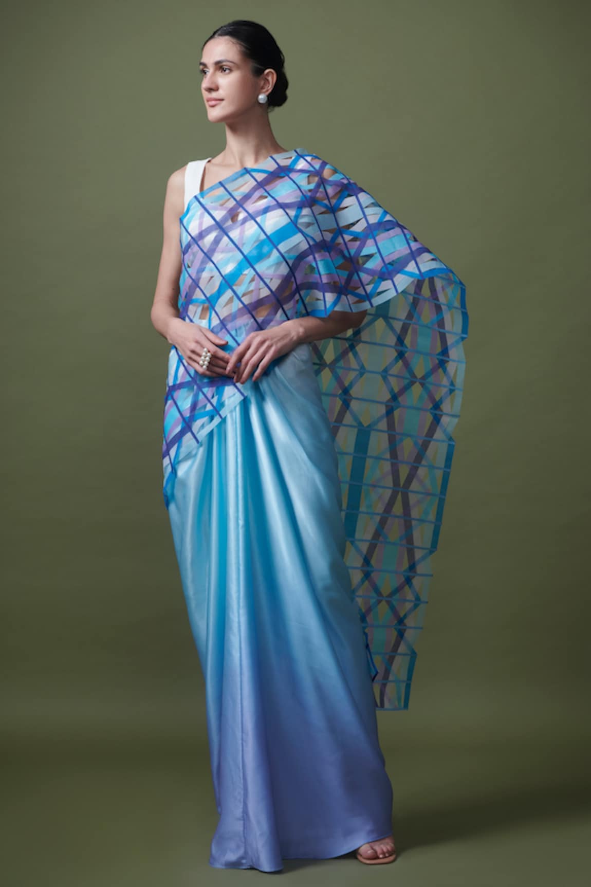 Shriya Khanna Abstract Pattern Pre-Stitched Saree